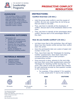 PRODUCTIVE CONFLICT RESOLUTION