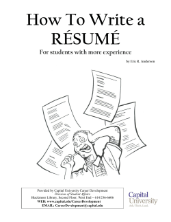 How To Write a - Capital University