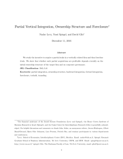 Partial Vertical Integration, Ownership Structure and Foreclosure"