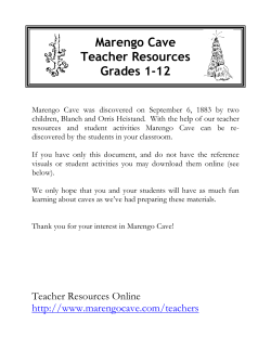 Marengo Cave Teacher Resources Grades 1-12