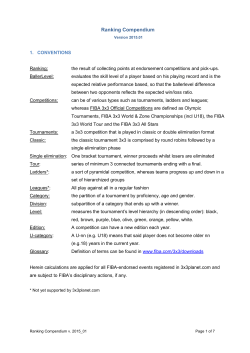 Summary of Ranking Workshop 18-19 May 1011