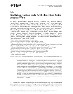 Spallation reaction study for the long-lived fission