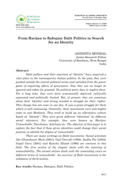 Dalit Politics in Search - European Academic Research