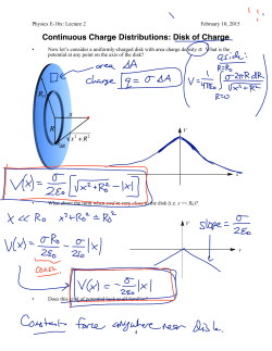 Continuous Charge Distributions: Disk of Charge