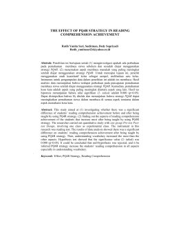 the effect of pq4r strategy in reading comprehension