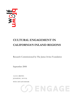 Cultural Engagement in California`s Inland Regions