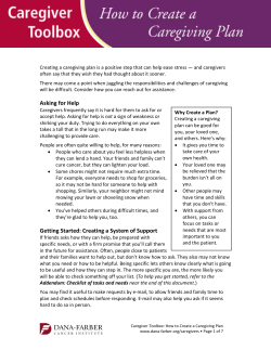 Caregiver Toolbox: How to Create a Caregiving Plan - Dana