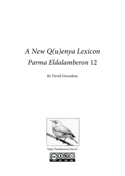 A New Q(u)enya Lexicon