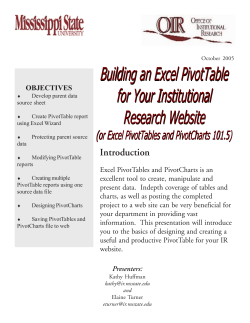 Building an Excel PivotTable for Your Institutional Research Website