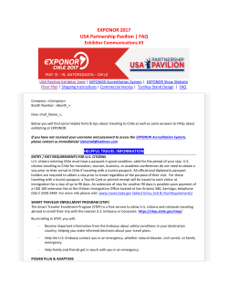EXPONOR 2017 USA Partnership Pavilion | FAQ