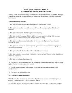 Child Abuse: Let`s Talk About It A Statement By The Boy Scouts of