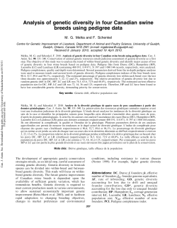 Analysis of genetic diversity in four Canadian swine breeds using