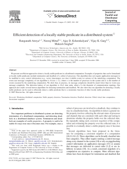 Efficient detection of a locally stable predicate in a distributed system