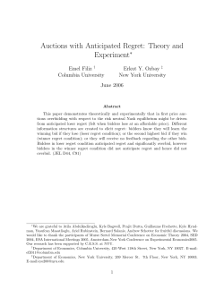 Auctions with Anticipated Regret: Theory and Experiment