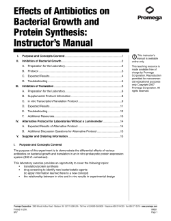 Instructor`s Manual: Effects of antibiotics on bacterial
