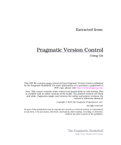Pragmatic Version Control