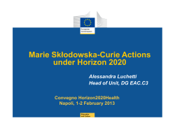 Marie Skłodowska-Curie Actions under Horizon 2020 under