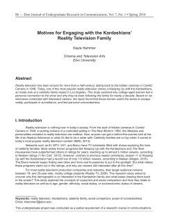 Motives for Engaging with the Kardashians` Reality Television Family