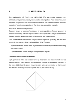 plato`s philosophy of geometry
