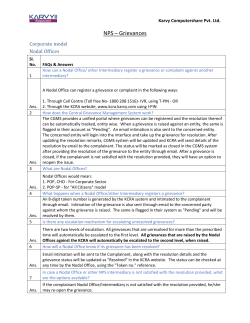 NPS &ndash; Grievances