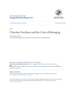Cherokee Freedmen and the Color of Belonging