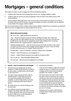 Mortgages &ndash; general conditions
