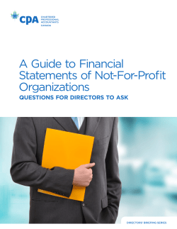 A Guide to Financial Statements of Not-for-Profit