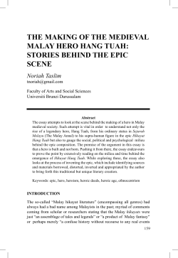 the making of the medieval malay hero hang tuah