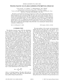 Detection of gravity waves by phase modulation of the light from a