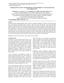 COMPARATIVE STUDY OF DIFFERENT WASTE PRODUCT