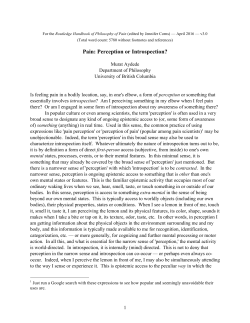 Pain: Perception or Introspection?