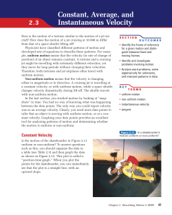 Constant, Average, and Instantaneous Velocity