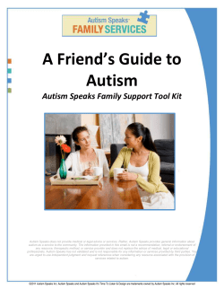 A Friend`s Guide to Autism - Thompson Center for Autism