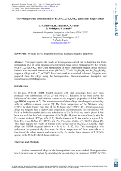 Curie temperature determination of Pr14Fe79.9