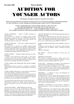 Audition Material (young people)