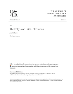 The Folly - and Faith - of Furman - Bowen Law Repository
