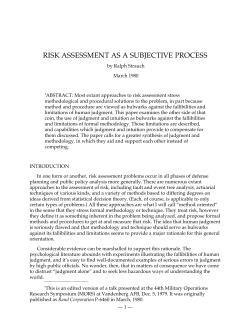 risk assessment as a subjective process - Feldenkrais