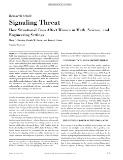 Signaling Threat - Northwestern University