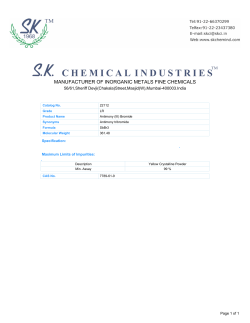 manufacturer of inorganic metals fine chemicals