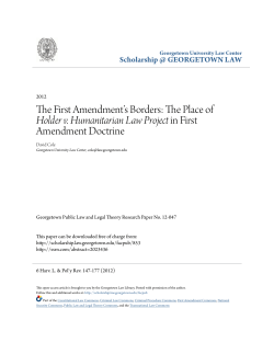 The First Amendment`s Borders: The Place of Holder v