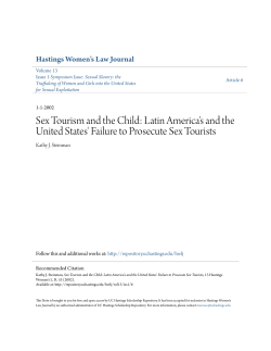 Sex Tourism and the Child: Latin America`s and the United States