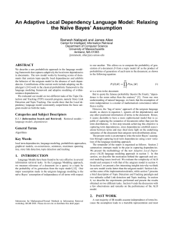 An Adaptive Local Dependency language Model