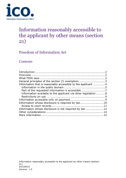Information reasonably accessible to the applicant by other means