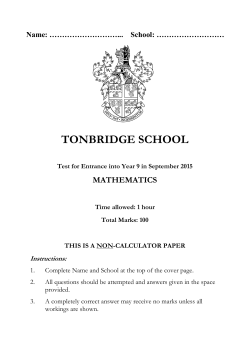 Tonbridge School Maths Year 9