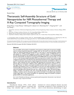 Theranostics Theranostic Self-Assembly Structure of Gold