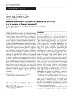 Seasonal variation in top-down and bottom-up