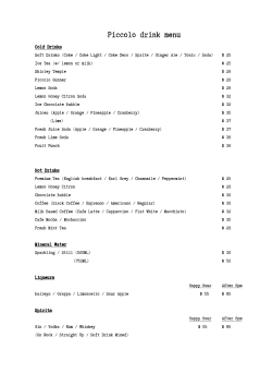 Piccolo drink menu - Piccolo Concepts Limited