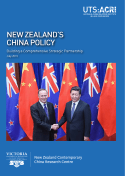 new zealand`s china policy - Victoria University of Wellington