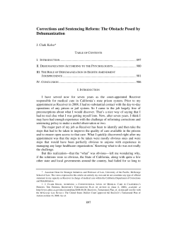 Corrections and Sentencing Reform: The Obstacle Posed by