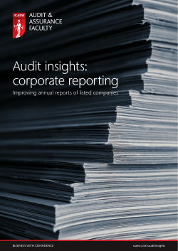 Audit insights: corporate reporting